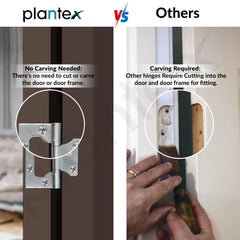 Plantex Stainless Steel Butterfly Hinges for Door/4 Inch x 14 Gauge Hinge/2.5 mm Door Hinge for Home/Office/Hotel/Non-Mortise Hinges - Pack of 1 (Chrome)-5