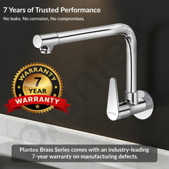 Plantex Pure Brass Wall Mounted Kitchen Sink Tap Faucet/360‚° Rotating Water Tap for Kitchen Basin & Wash Basin/Sink Tap (DOL-4301, Chrome) - 7 Year Warranty-6