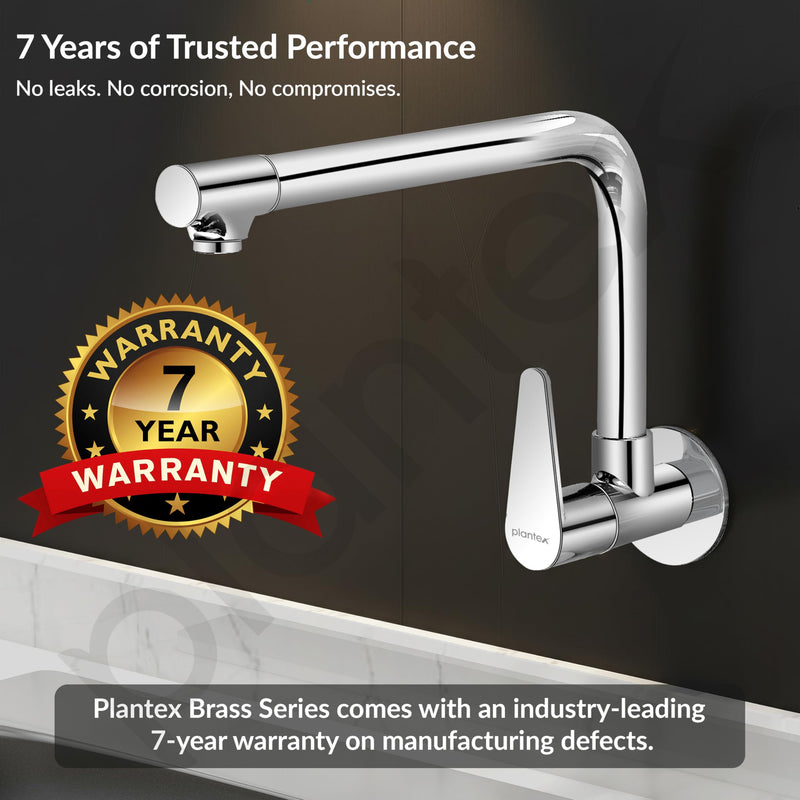 Plantex Pure Brass Wall Mounted Kitchen Sink Tap Faucet/360‚° Rotating Water Tap for Kitchen Basin & Wash Basin/Sink Tap (DOL-4301, Chrome) - 7 Year Warranty-6