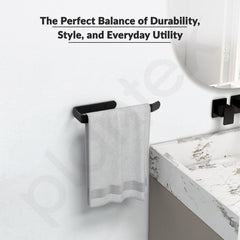 Plantex Space Aluminium Napkin Holder for Wash Basin/Towel Hanger for Bathroom/Towel Rings for Bathroom/Bathroom Accessories (Black - Powder Coated)-5