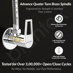 Plantex Pure Brass Angular Stop Cock/Stop Cock for Bathroom/Angular Valve for Wash Basin Connection with Brass Wall Flange & Teflon Tape - Pack of 1 (3205, Chrome)-2