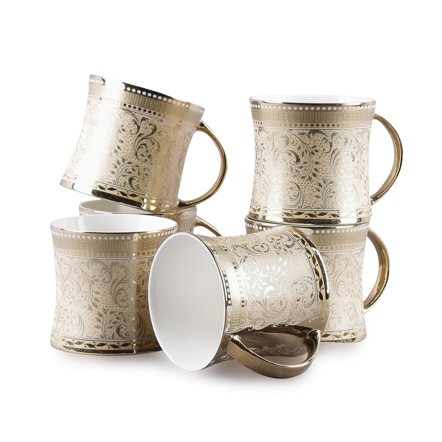 Clay Craft Ceramic Mug - 6 Pieces, Multicolour, 210 Milliliter