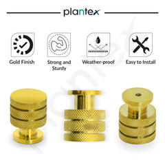 Plantex Knobs for Drawer/Drawer Knobs/Cabinet Knobs/Drawer knobs Handle/Pull-Push Knobs for Home/Office Drawers - Pack of 6 (Gold)-4