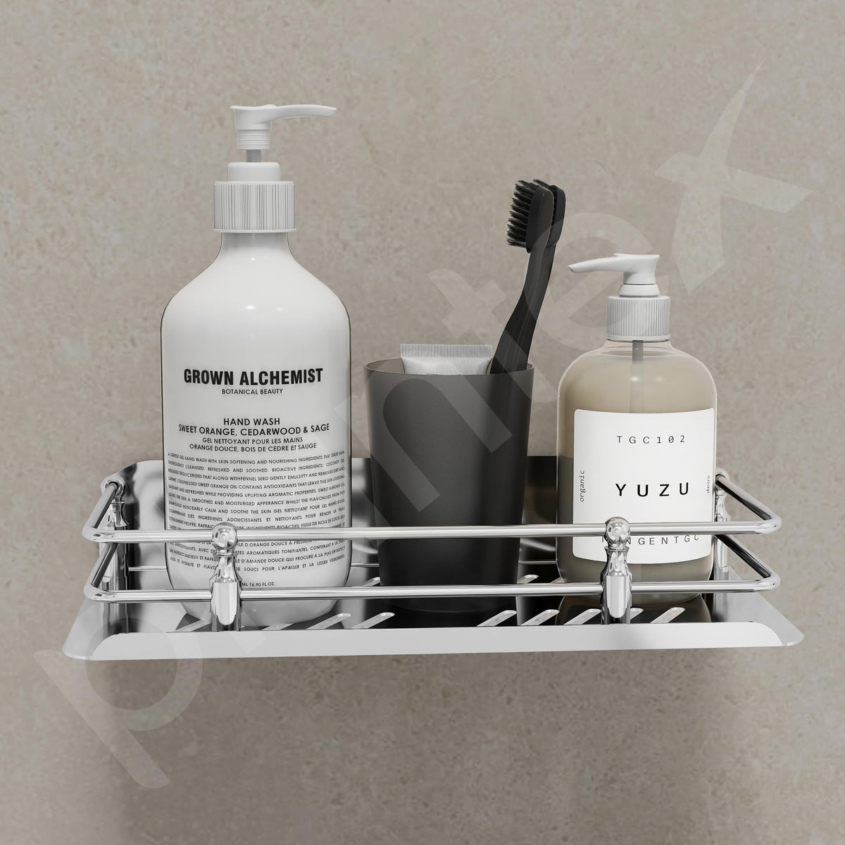 Plantex Wall Mounted Shelf for Bathroom/Stainless Steel Bathroom Shelf for Wall with Railings/Bathroom Accessories (9 inches, Chrome)-4