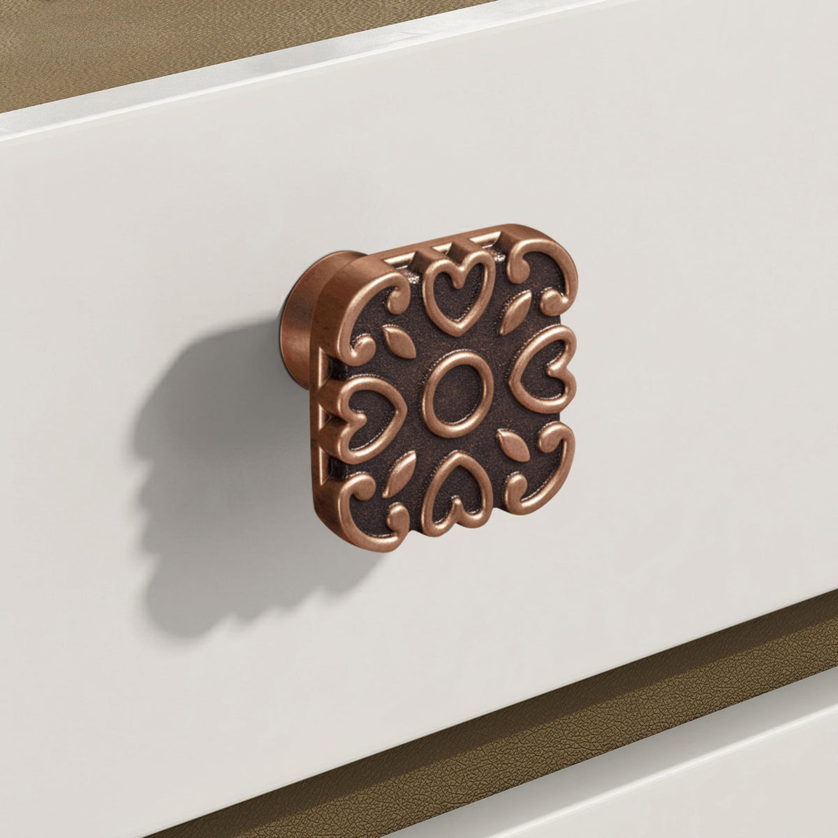 Plantex Knobs for Drawer/Square Drawer Knobs/Knobs for Cabinets/Pull-Push Knobs for Kitchen/Bedroom Drawer - Pack of 1 (DTK-299, Copper Antique)-3