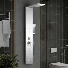 Plantex 304 Grade Stainless Steel Shower Panel for Bathroom with Showerhead/Hand Shower/Body Massage Jets/Bathroom Shower System-(KM-8111)-1