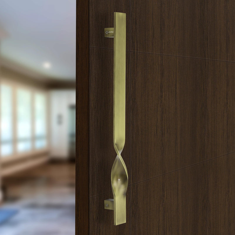Plantex Heavy Duty Main Door Handle/14 Inch Door Handle for Main Door/Pull-Push Door Handle for Wooden & Glass Door - Pack of 1 (S-110-Brass Antique) - 3 Years Warranty-1