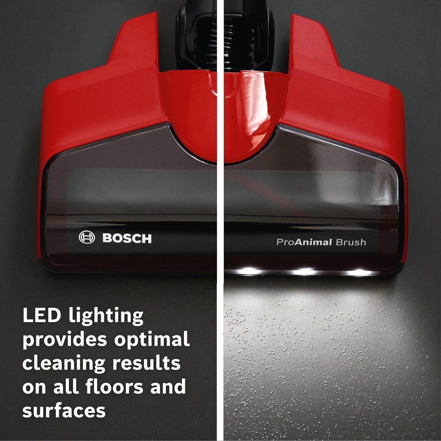 Bosch Unlimited 7 ProAnimal, Cordless Vacuum Cleaner with Rechargeable 3.0 Ah Battery and FlexTube, LED Lighting, 10 Year Motor Warranty, in Tornado Red