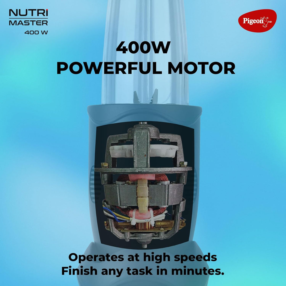 Pigeon by Stovekraft Nutri Master | Mixer Grinder Juicer Blender Smoothie Maker All-in-1 Machine | 400 Watt | 3 Jars |1Y