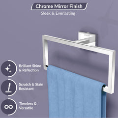 Plantex 304 Grade Stainless Steel Compact Napkin Holder for Wash Basin/Hand Towel Hanger/Napkin Holder/Bathroom Accessories - Benz (Chrome)-3