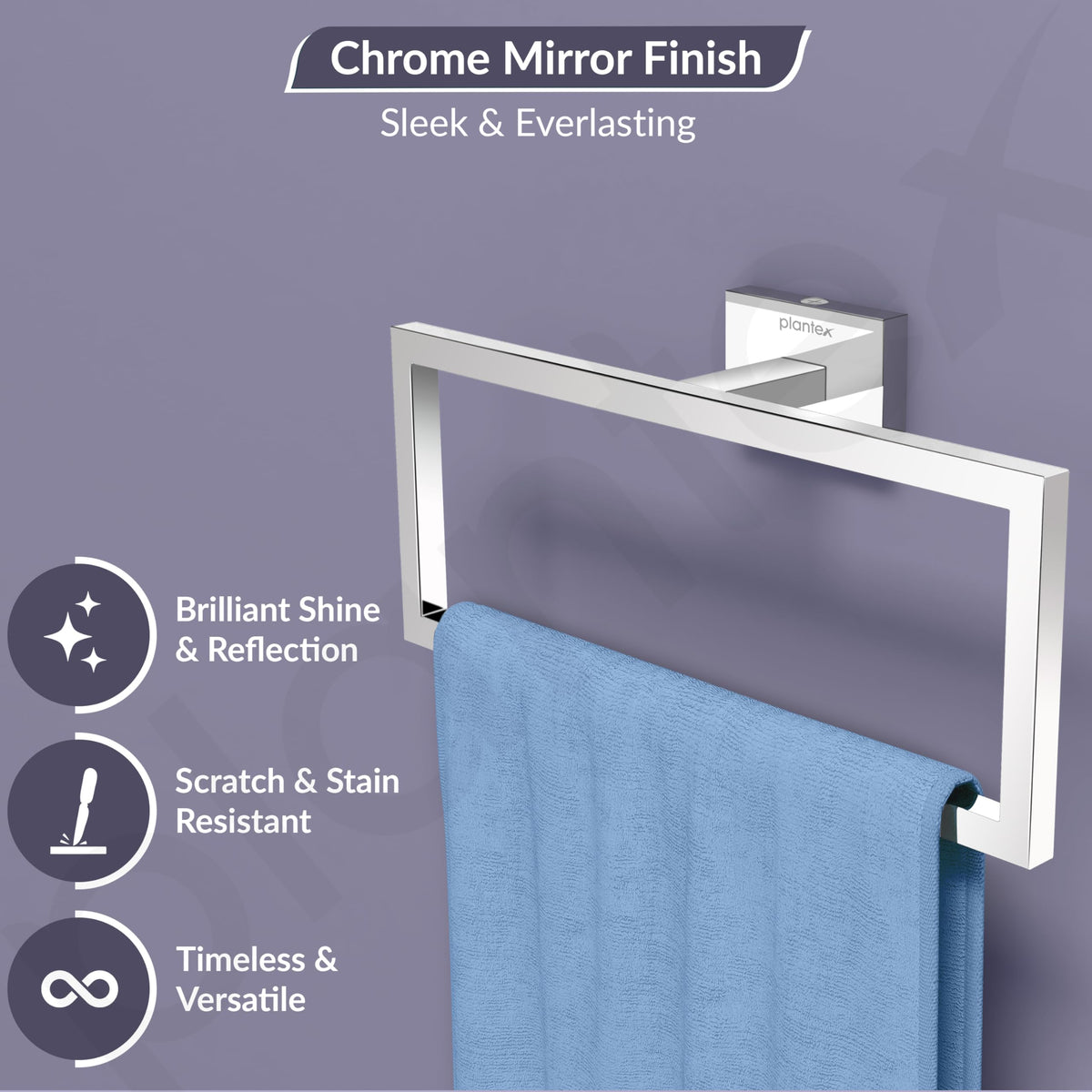 Plantex 304 Grade Stainless Steel Compact Napkin Holder for Wash Basin/Hand Towel Hanger/Napkin Holder/Bathroom Accessories - Benz (Chrome)-3