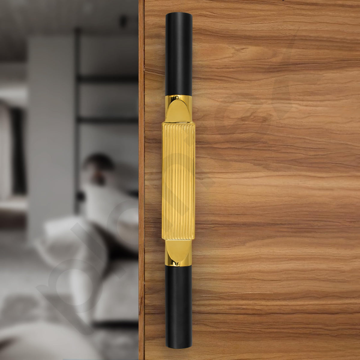 Plantex Door Handle/15 Inch Main Door Handle/Handle for Wooden Door/Pull-Push Door Handle/Door Accessories (Pack of 1, Black, Gold) 3 Years Warranty-6