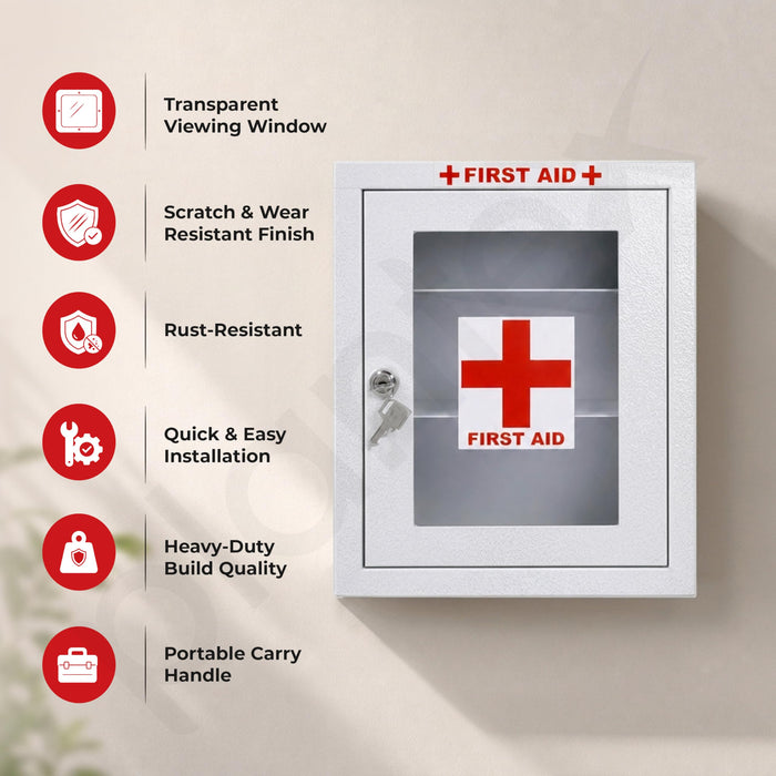 Plantex Metal First Aid Box/Emergency Medical Kit Box for Medicine Sto ...