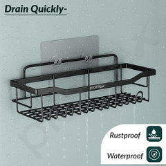 Plantex Bathroom Organiser without Drill/Self Adhesive Bathroom Shelf/Soap Stand for wall/Toothbrush Holder/Shelf for Washroom Wall/Hanging Shelf for Kitchen-(Black, Pack of 5)-6