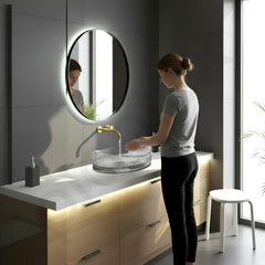 Plantex Transparent Glass Basin for Bathroom/Tabletop Round Wash Basin/Luxury Countertop Basin for Home/Office/Hotel (Somky - 20 x15 x 5.5 inch)-5