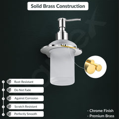 Plantex Pure Brass Liquid Soap Dispenser/Smero Hand Wash Dispenser for Kitchen/Shampoo Dispenser/Bathroom Accessories - Aqua (Chrome)-2