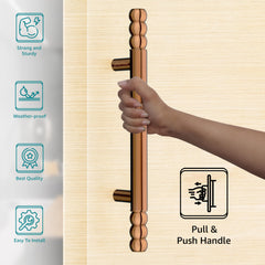 Plantex Heavy Duty Main Door Handle/14 Inches Door Handle for Main Door/Pull-Push Handle for Glass/Wooden Door- Pack of 1 (PVD Rose Gold) - 3 Years Warranty-3