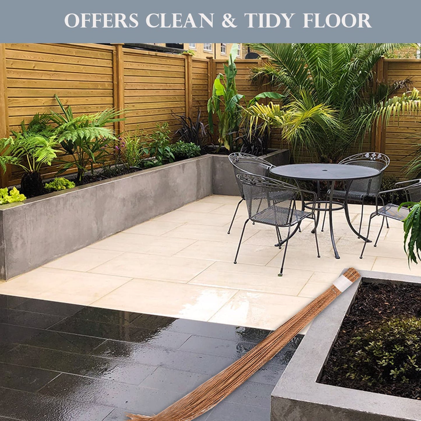 Zureni Traditional Coconut Broom Stick Leaf Grass 45 inchs Long Broomstick Washable Seekh Jhaadu with Firm & Comfortable Grip Ideal for Wet Surface Cleaning (1 Pc, 400 Gm, Random Colors)