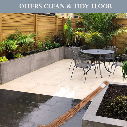 Zureni Traditional Coconut Broom Stick Leaf Grass 45 inchs Long Broomstick Washable Seekh Jhaadu with Firm & Comfortable Grip Ideal for Wet Surface Cleaning (1 Pc, 400 Gm, Random Colors)