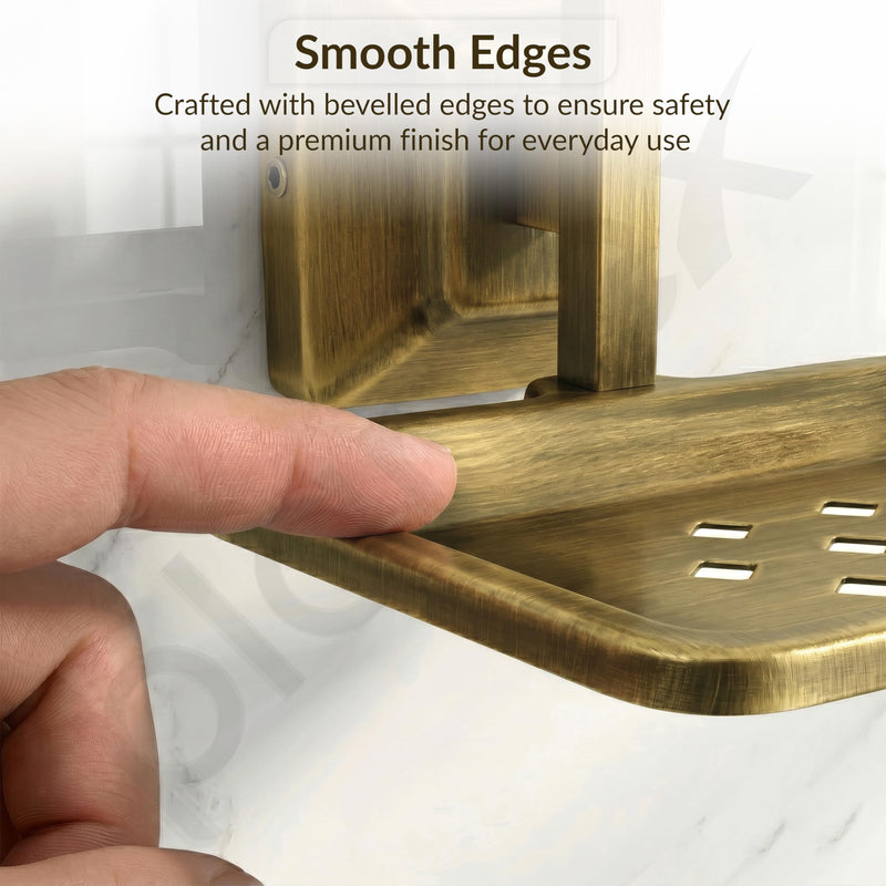 Plantex 304 Grade Stainless Steel Bathroom Soap Dish/Soap Holder/Soap Stand/Bathroom Accessories - Squaro (Brass Antique)-6