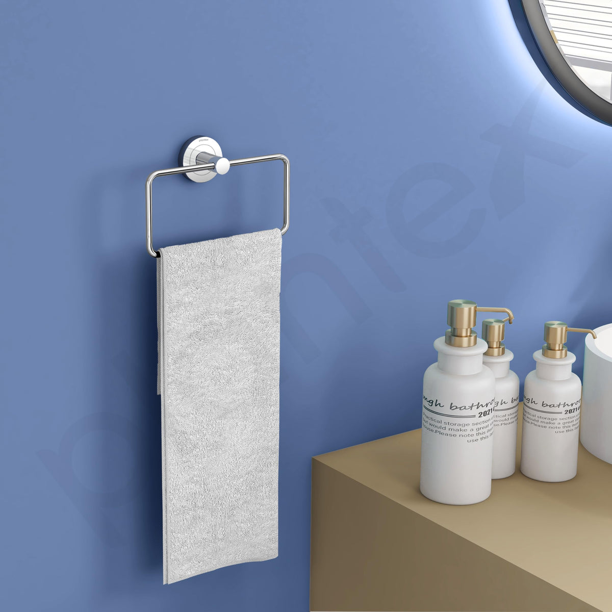 Plantex Stainless Steel Towel Ring for Bathroom/Wash Basin/Napkin-Towel Hanger/Bathroom Accessories (Chrome-Rectangular) - Pack of 4