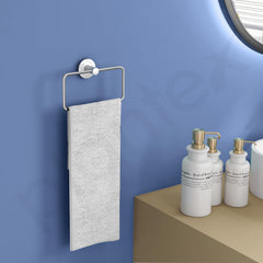 Plantex Stainless Steel Towel Ring for Bathroom/Wash Basin/Napkin-Towel Hanger/Bathroom Accessories (Chrome-Rectangular) - Pack of 3-2