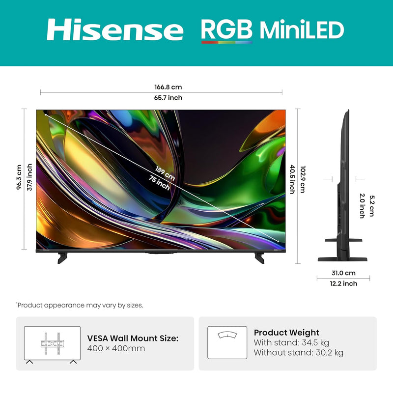 Hisense 75 Inch 75UR8S-3
