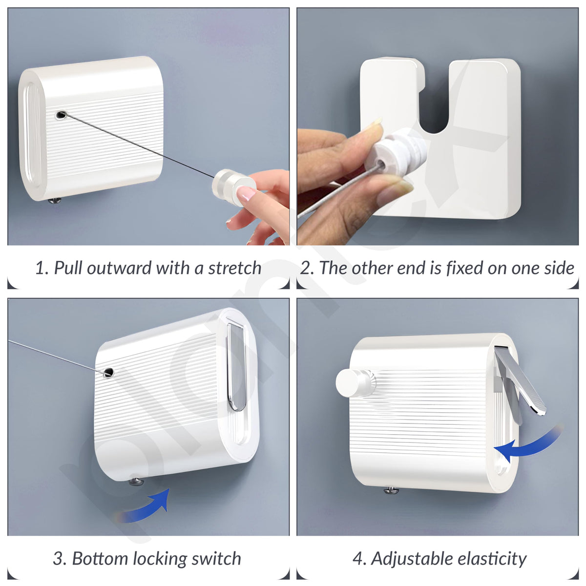 Plantex Retractable Single Row Clothesline/Indoor - Outdoor Clothesline/Lockable Cloths Line - Approx 4.1 Meter (13.45 ft.) - (20 kg Capacity) (White)-5