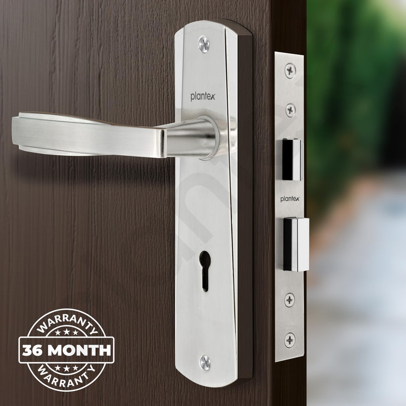 Plantex Heavy-Duty Door Lock Set - Main Door Lock Handle Set/Mortise Lock with 3 Keys for Home- Pack of 1 (8130-Matt)-4