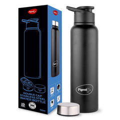 Pigeon Plastic, Stainless Steel Inox Hydra Duo, Dual Cap, Flipper And Fridge In One Bottle, Easy To Use, Multipurpose Al