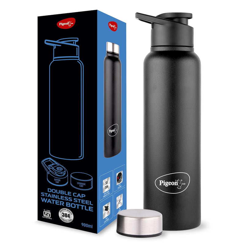 Pigeon Plastic, Stainless Steel Inox Hydra Duo, Dual Cap, Flipper And Fridge In One Bottle, Easy To Use, Multipurpose Al
