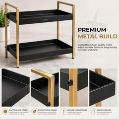 Plantex 2-Tier Standing Spice Rack/Bathroom Countertop Storage Shelf Organizer/Kitchen Storage Rack/Multipurpose Stand - Black (16 X 8 X 12 Inch)-4