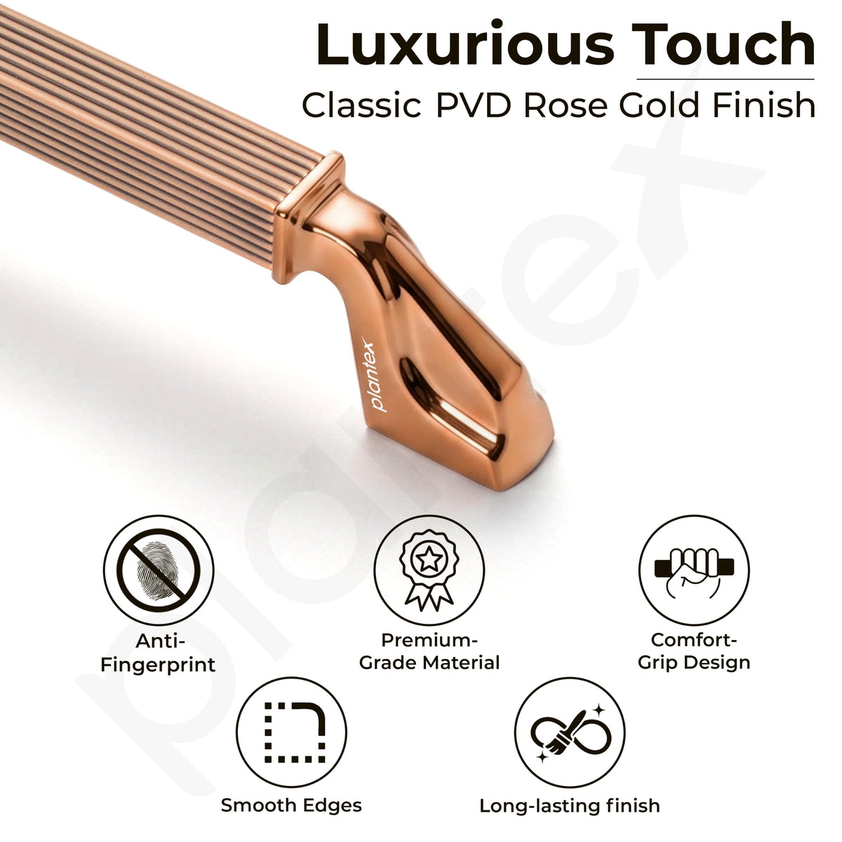 Plantex Aluminium Cabinet Handle/288mm Wardrobe Handle for Home/Cupboard Door Pull-Push Handles for Office - Pack of 2 (Rose Gold)-3