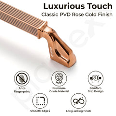 Plantex Aluminium Cabinet Handle/288mm Wardrobe Handle for Home/Cupboard Door Pull-Push Handles for Office - Pack of 1 (Rose Gold)-3