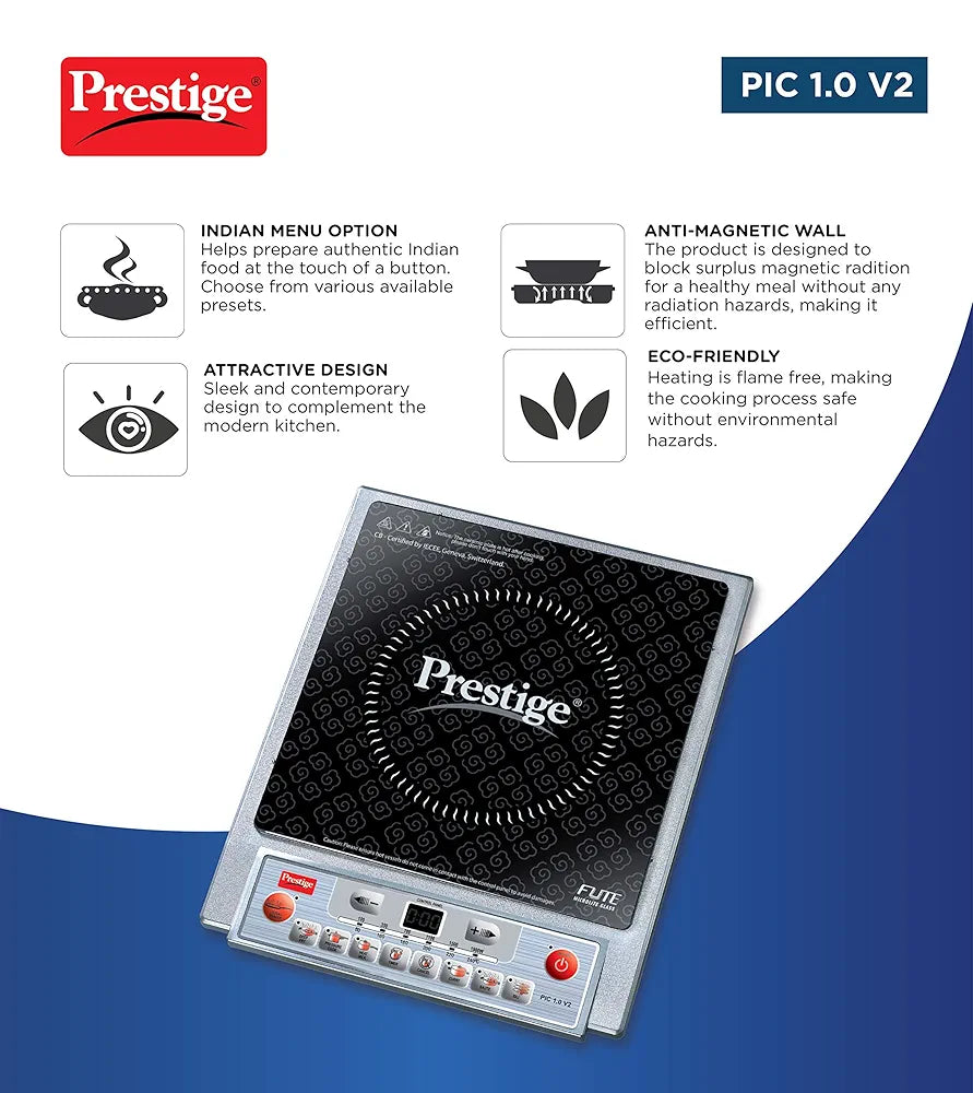Prestige PIC 1.0 V2 1900-Watt Induction Cooktop 