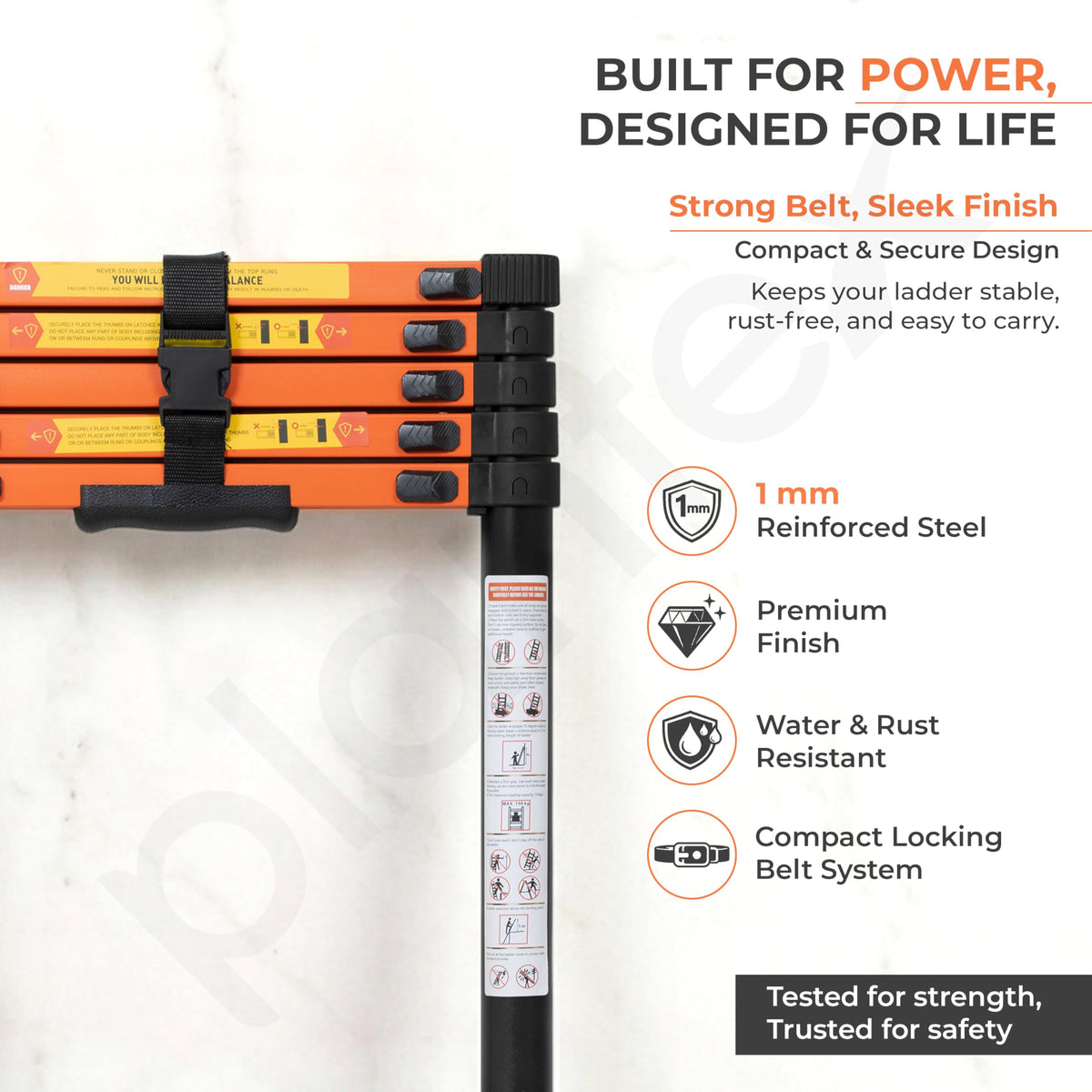 Plantex 2.3m (7.55 ft.) Telescopic Ladder/Carbon Steel 6-Steps Portable & Compact Ladder/Foldable Multipurpose Collapsible Ladder for Home & Outdoor Use - (Orange)-5