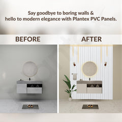 Plantex PVC Wall Panel/Louvers Panel for Wall/3d wall Panel for Interior Wall Decor/Eco-Friendly Fluted Panel for Wall/- Pack of 7, Covers - 70 Sq. Ft (White Texture-12 Inch x 10 Ft)-6