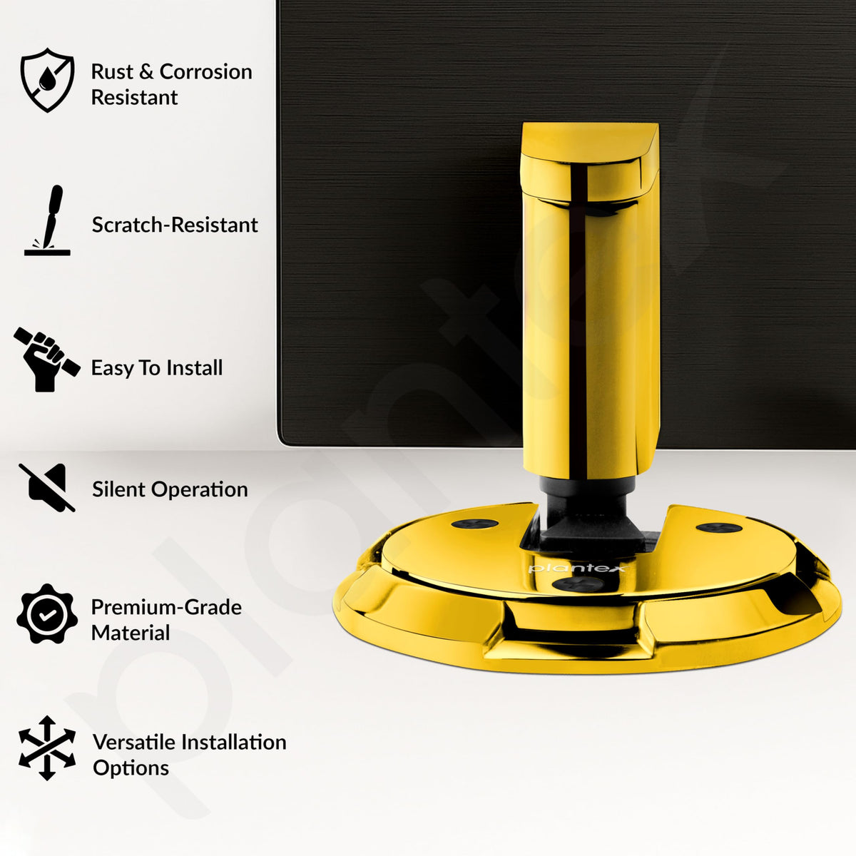Plantex Door Stopper for Home/Floor Mounted Door Stoppers/Stopper for Hotel/Office/Stops for Door -Pack of 1 (PVD Gold)-2