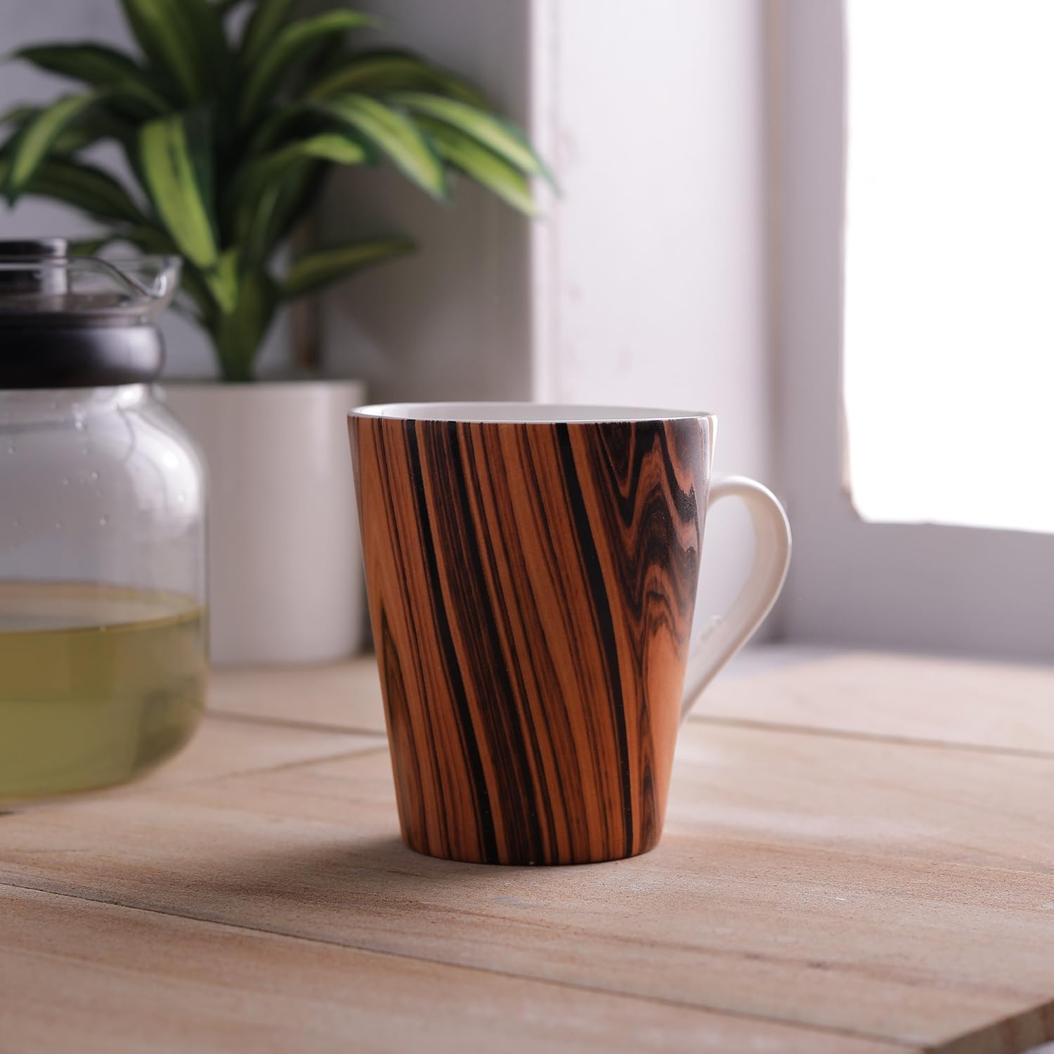 Clay Craft Fine Ceramic Zing Nature Milk Mug 1 Pc- 340ml (N401) Perfect for Afternoon Tea, Gifts, and Home Decor, Elegant Ceramic Mugs, Modern Milk Mugs, Coffee Mugs,