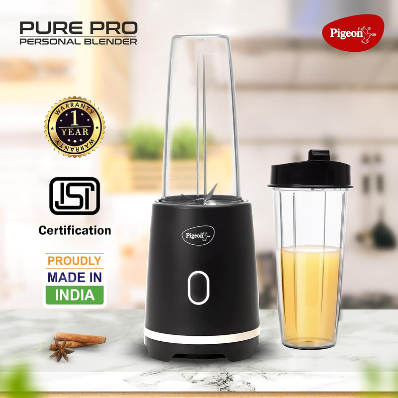 Pigeon by Stovekraft Pure Pro | Grinder Juicer Blender Smoothie Maker All-in-1 Machine | 300 Watt | ‎230 Volts | 2 Jars-