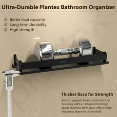 Plantex Stainless Steel Bathroom Shelf/Rack/Bathroom Organizer with Drill/Kitchen Storage Shelf/Wall Mounted Washroom Accessories - (15 x 5 Inch, Black)-4