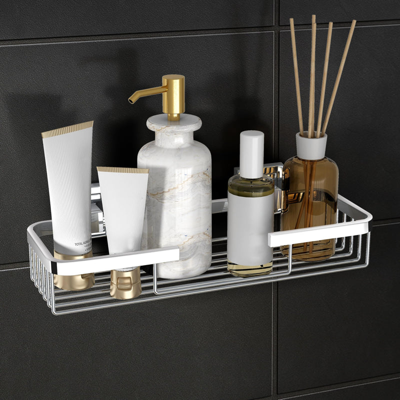 Plantex Bathroom Shelf for Wall/304 Grade Stainless Steel Multi-Purpose Shelf/Spice Rack for Kitchen/Wall Mount Storage Rack/Bathroom Accessories-Pack of 1 (2111, Chrome)-1