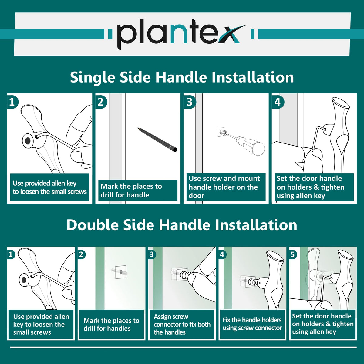 Plantex Oscar Heavy Duty Main Door Handle/17 inches Door Handle for Main Door/Pull Push Door Handle/3 Years Warranty Pack of 1 (308-Satin White Finish)-5