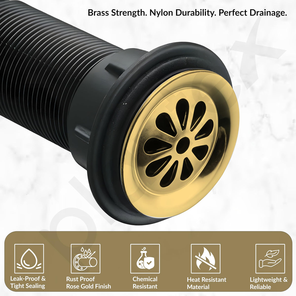 Plantex Brass with Nylon 4 inch Full Thread Waste Coupling for Wash Basin/Coupling for Sink - Pack of 1 (BH-1116, Gold)-6