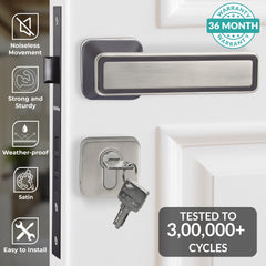 Plantex Door Lock for Home/Main Door Lock Set with 3 Computerized Key/Mortise Lock for Door with Brass LockBody & Cylinder (SM026, Satin & BNM)-2