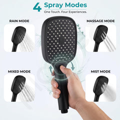 Plantex Hand Shower for Bath/4 Mode Multifunctional Shower/ABS Plastic Silicone Handheld Shower/Easy Mode Switching (Black, APS-H592)-6