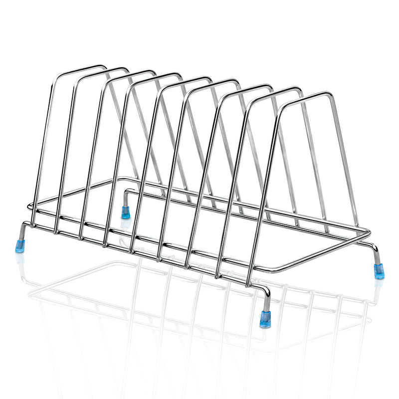 Plantex Stainless Steel Plate Rack/8 Slot Plate Stand for Kitchen Cabinet/6-Inches Dish Rack with Anti-Skid Cap Coated Leg(Pack of 1, Size-6 Inches, Slot-8), 13.5x35.5x17 cm-1