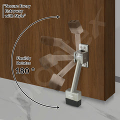 Plantex Door Stopper - 5 Inch Long Gate Stopper for Wooden Doors/Stops for Door - Set of 3 (Silver Matt)-4
