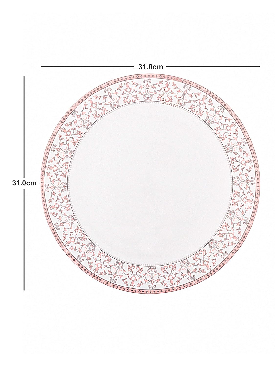 La Opala Glass Floral Dinner Set- Set of 33 Pcs, Pink
