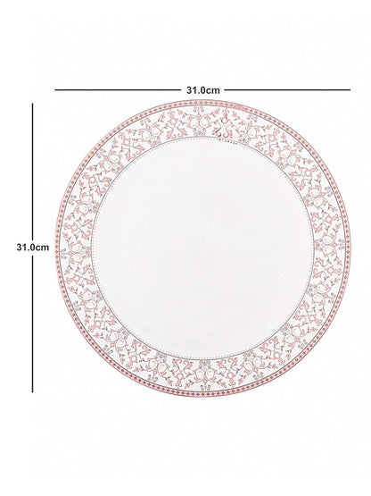 La Opala Glass Floral Dinner Set- Set of 33 Pcs, Pink